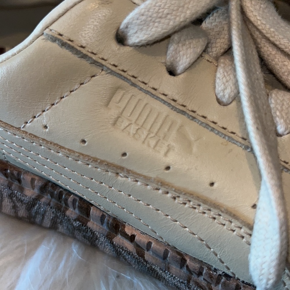 PUMA Vanilla Cream Trace Mimicry Leather Platform Sneaker  8.5 skater y2k grunge - Picture 12 of 13